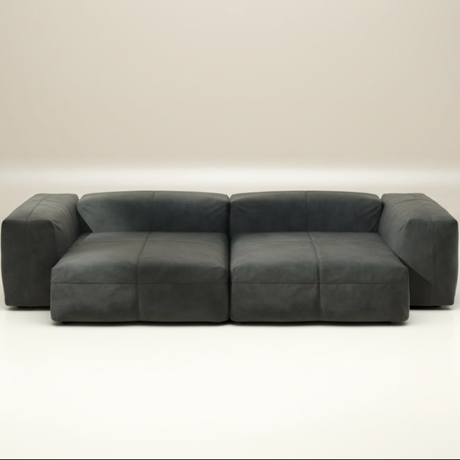 XL-Version des vetsak SET 02 mit Leder in Dark Grey – edles Statement für große Wohnbereiche