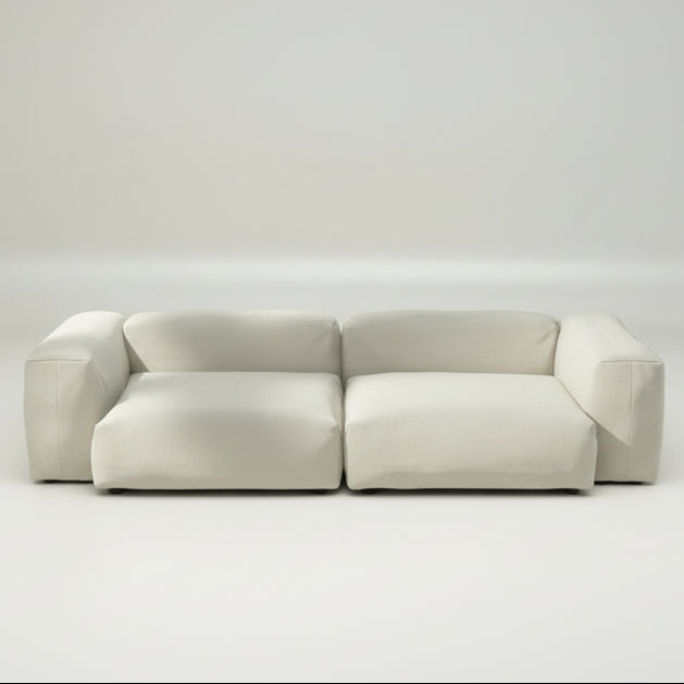 vetsak Sofa SET 02 L mit Piqué in Creme – UV-beständiger Bezug in heller Eleganz für Terrasse und Garten