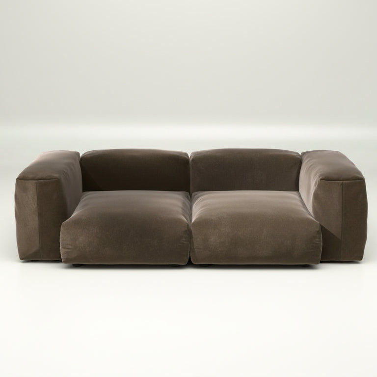 vetsak SET 02 Sofa in M mit Suave-Stoff in Espresso – tiefer Braunton mit luxuriösem Finish