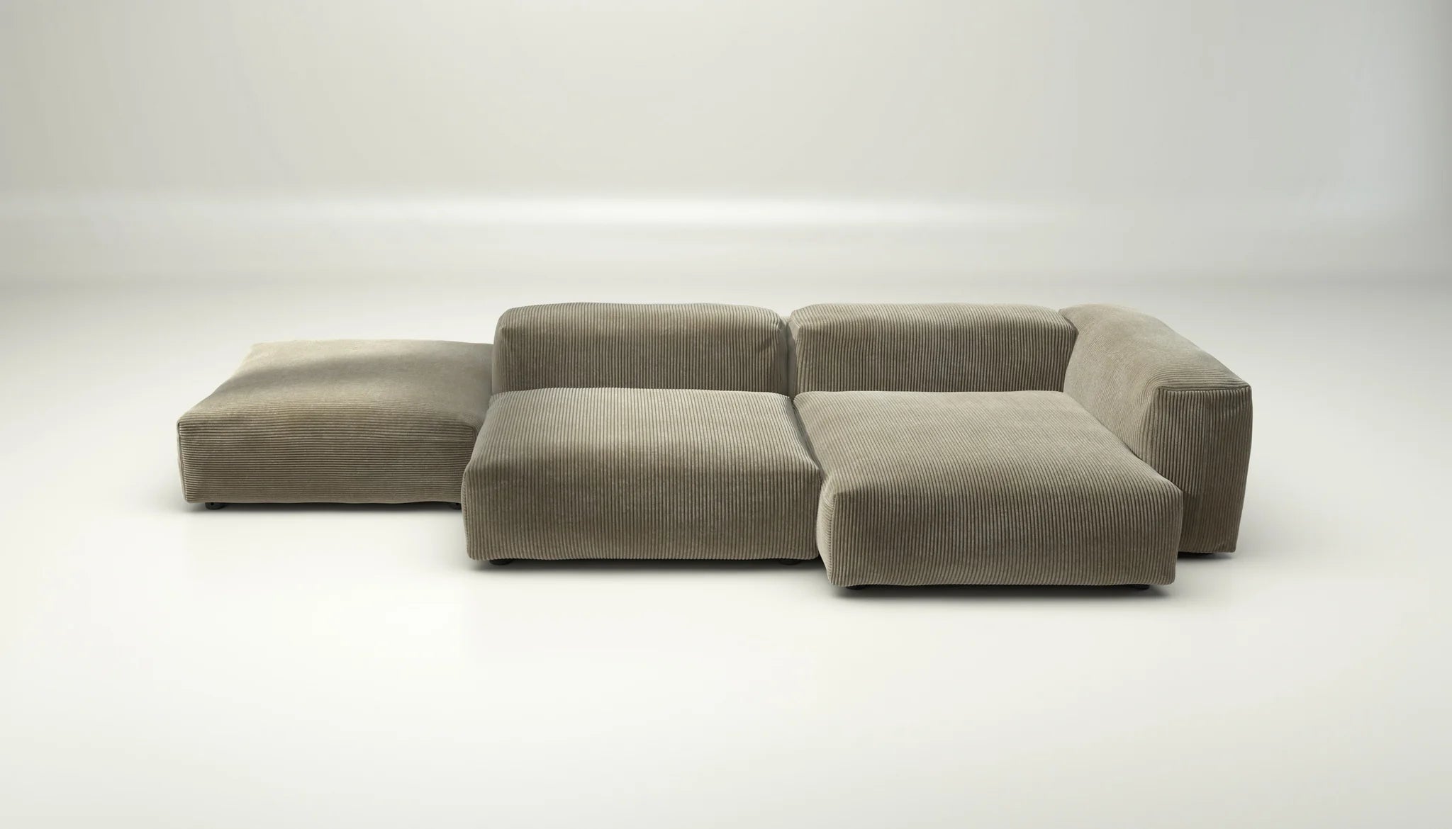 Vetsak Sofa Set 09 Cord Velour Khaki – natürlicher Look ohne Kissen