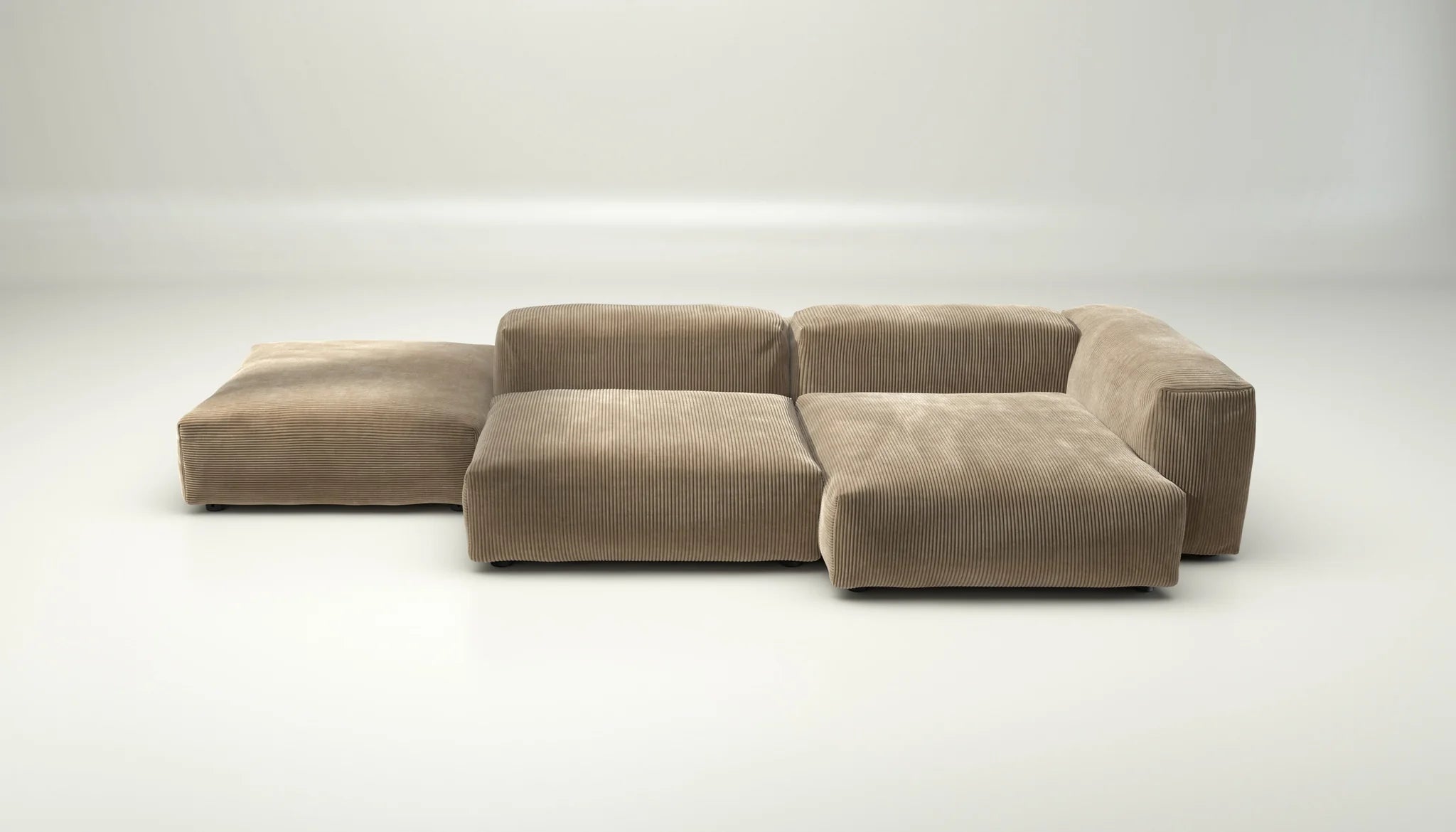 Sofa Set 09 Sand Cord Velour – modernes Vetsak Sofa ohne Dekokissen