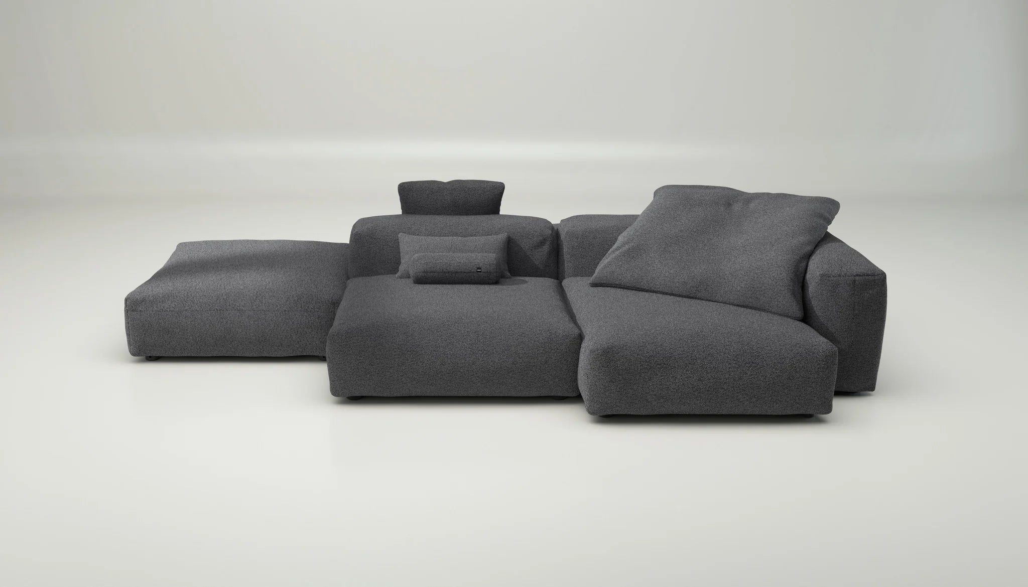 Sofa Set 09 von Vetsak in Loop Loop Anthracite mit Kissen – stilvoll & gemütlich in dunklem Grau