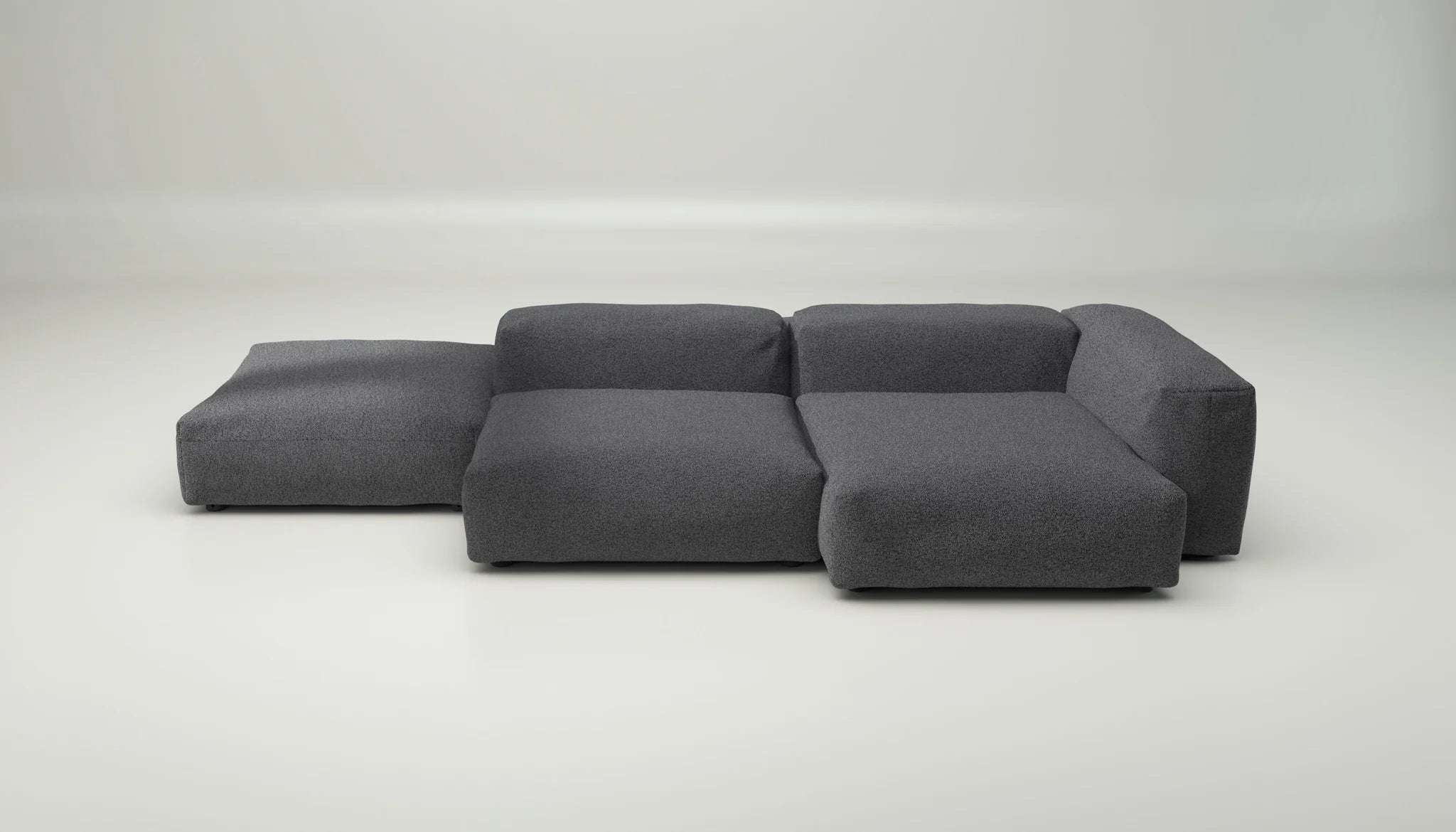 Vetsak Sofa Set 09 Loop Loop Anthracite – tiefdunkles Modularsofa mit strukturierter Oberfläche, ohne Kissen