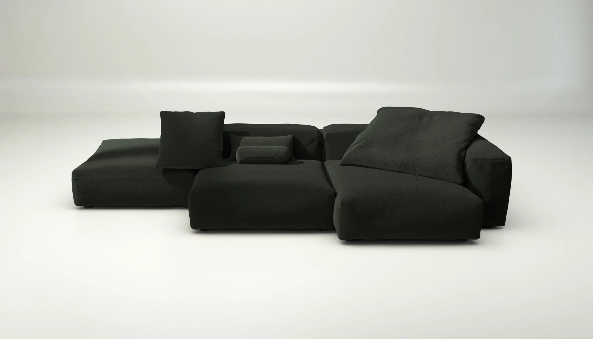 Sofa Set 09 von Vetsak in Loop Loop Mousse mit Kissen – weiches Lounge-Sofa in natürlichem Ton