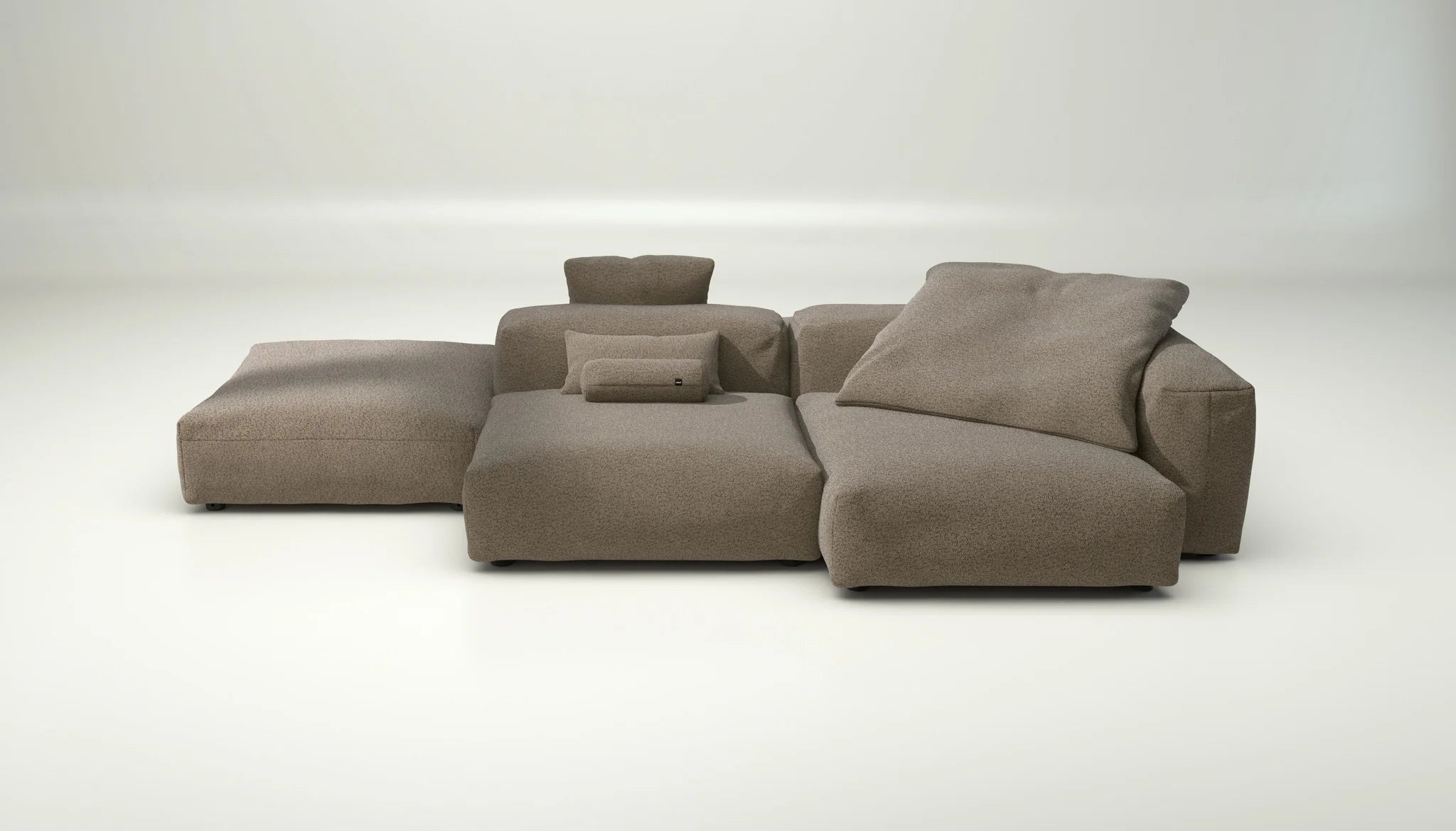Sofa Set 09 von Vetsak in Loop Loop Taupe mit Kissen – sanfte Farben & gemütlicher Komfort