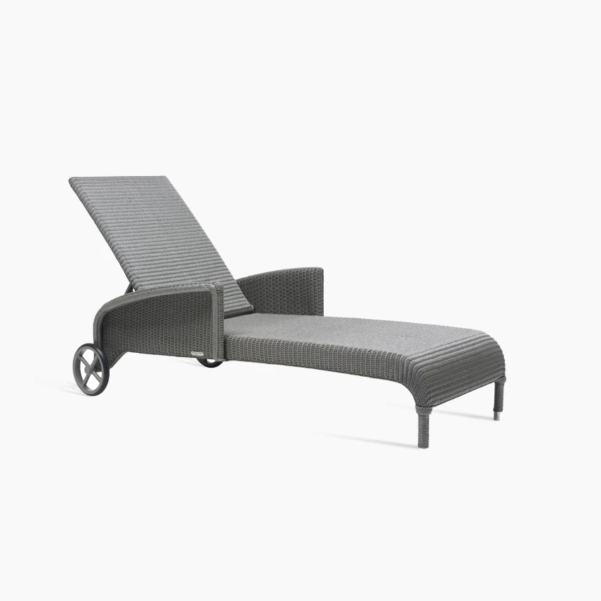 Vincent Sheppard DOVILE Sun Lounger with Armrests and Lloyd Loom Wickerwork