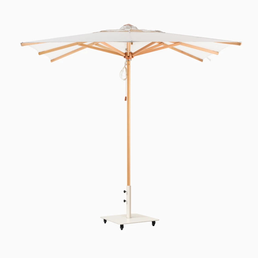 Vincent Sheppard FLORENCE Square Parasol with Eucalyptus Wood Frame and Canvas Canopy