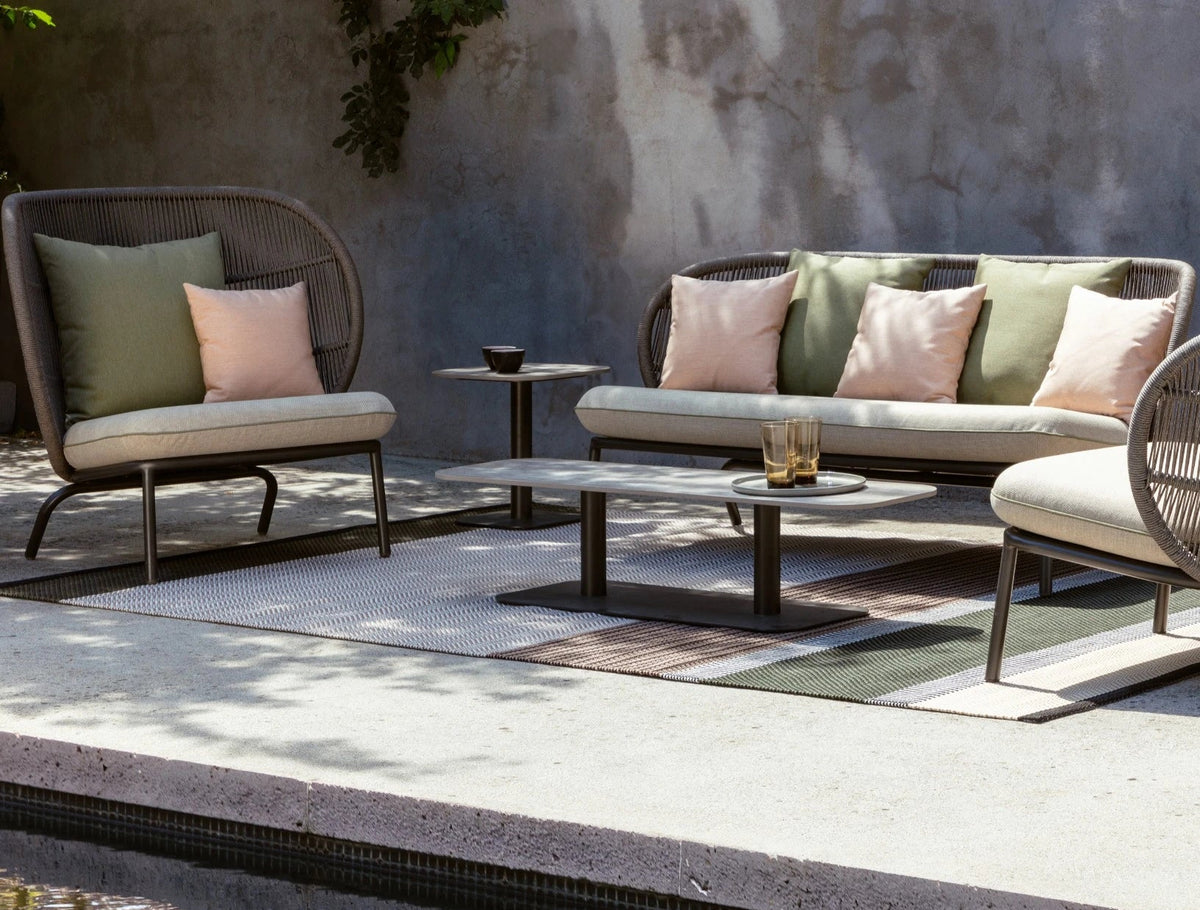 Vincent Sheppard KODO COCOON Garden Armchair with Cushion Set in the Outdoor Lounge Area