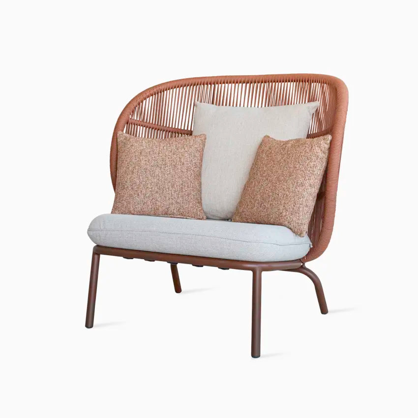 Vincent Sheppard KODO COCOON Garden Armchair in Rust with Polypropylene Rope and Cushion