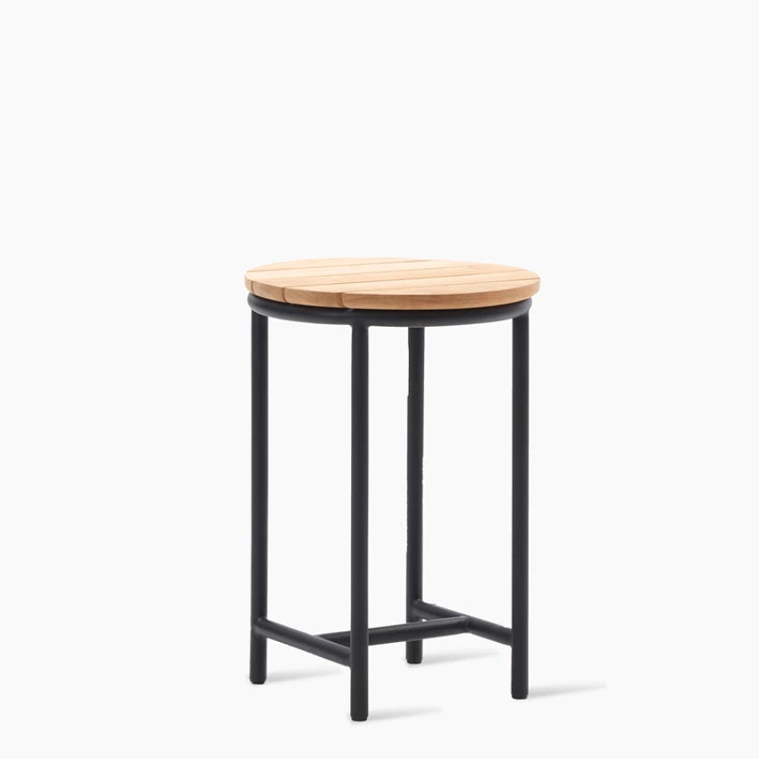 Vincent Sheppard WICKED Round Side Table with a Top Made of Natural Teak Wood