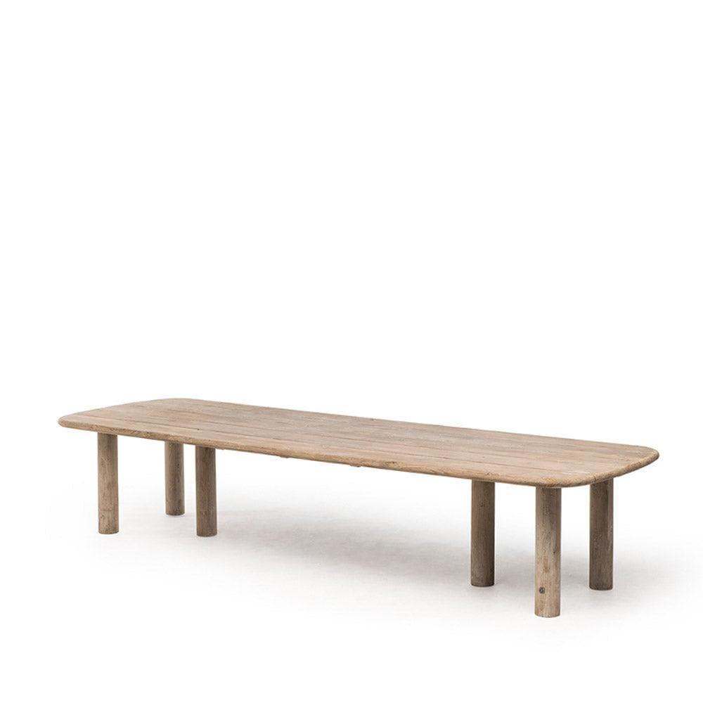 Esstisch CARLO von Gommaire – massiver Outdoor-Tisch aus recyceltem Teakholz mit markanter Holzmaserung, wetterfest und modern für Garten oder Terrasse