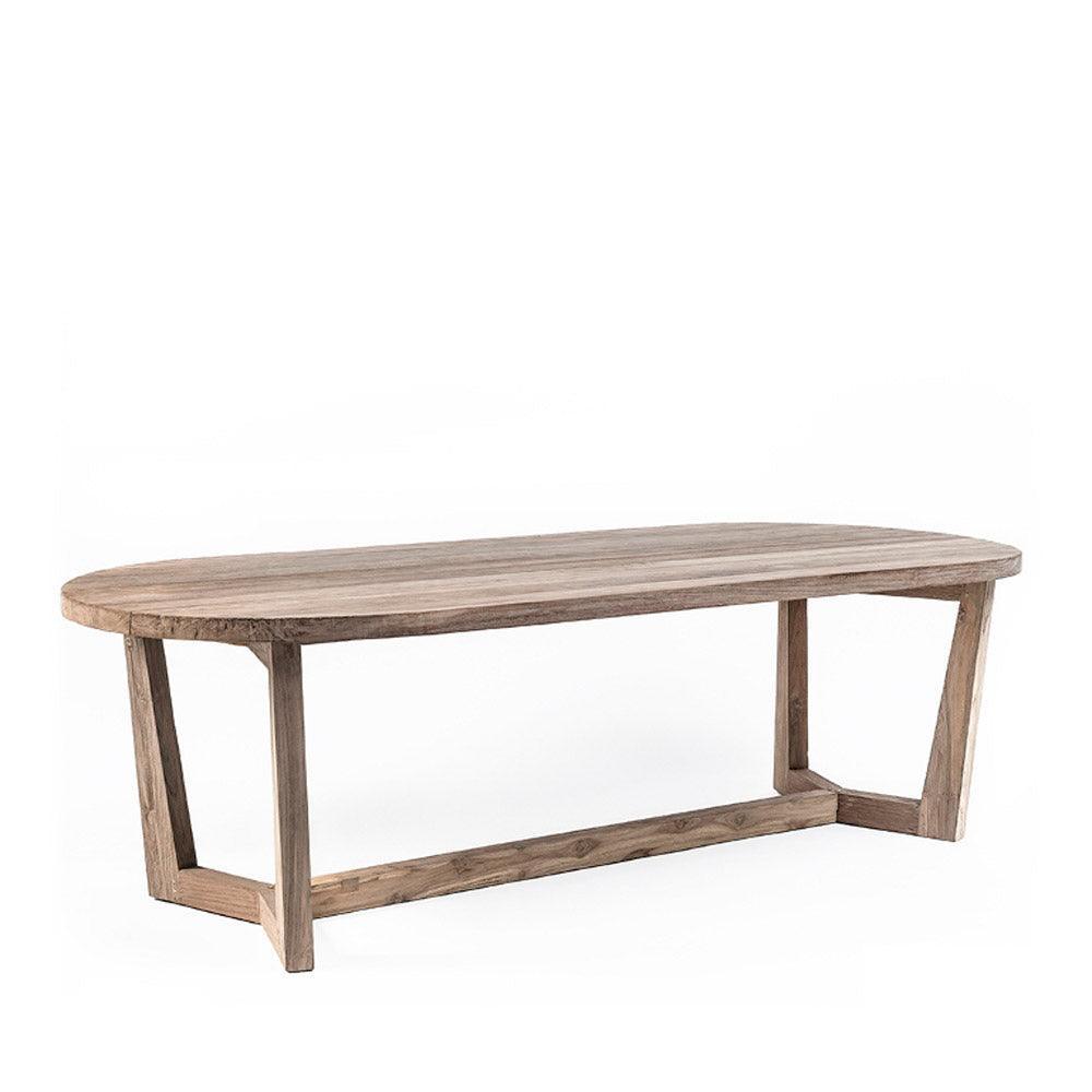 Esstisch DAN 260 cm von Gommaire – langer Outdoor-Esstisch aus recyceltem Teakholz, wetterfest und stilvoll für große Terrassen oder Gärten