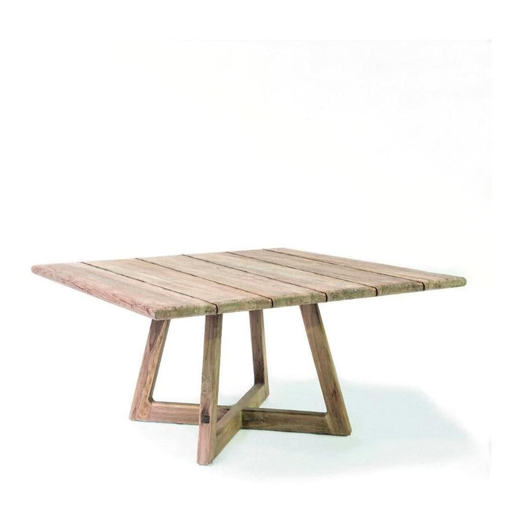 Esstisch DENNIS von Gommaire – moderner Outdoor-Tisch aus recyceltem Teakholz, wetterfest und minimalistisch im Design für Garten und Terrasse