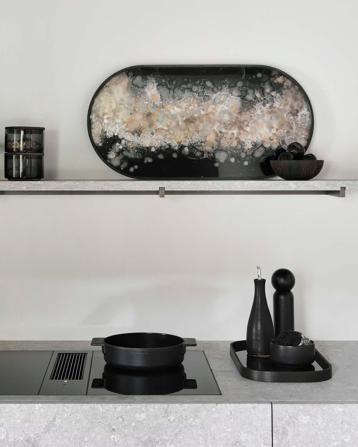 Glastablett CLASSICS Black Organic Oblong - 71x36 | Ethnicraft | Homestorys