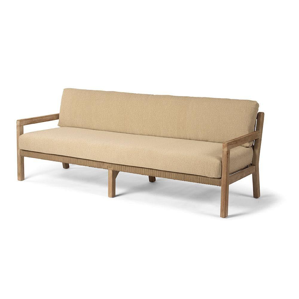Gartensofa MARIO 3-Sitzer von Gommaire – großzügiges Outdoor-Sofa aus recyceltem Teakholz mit wetterfesten Kissen, perfekt für Garten, Terrasse oder Lounge-Bereich