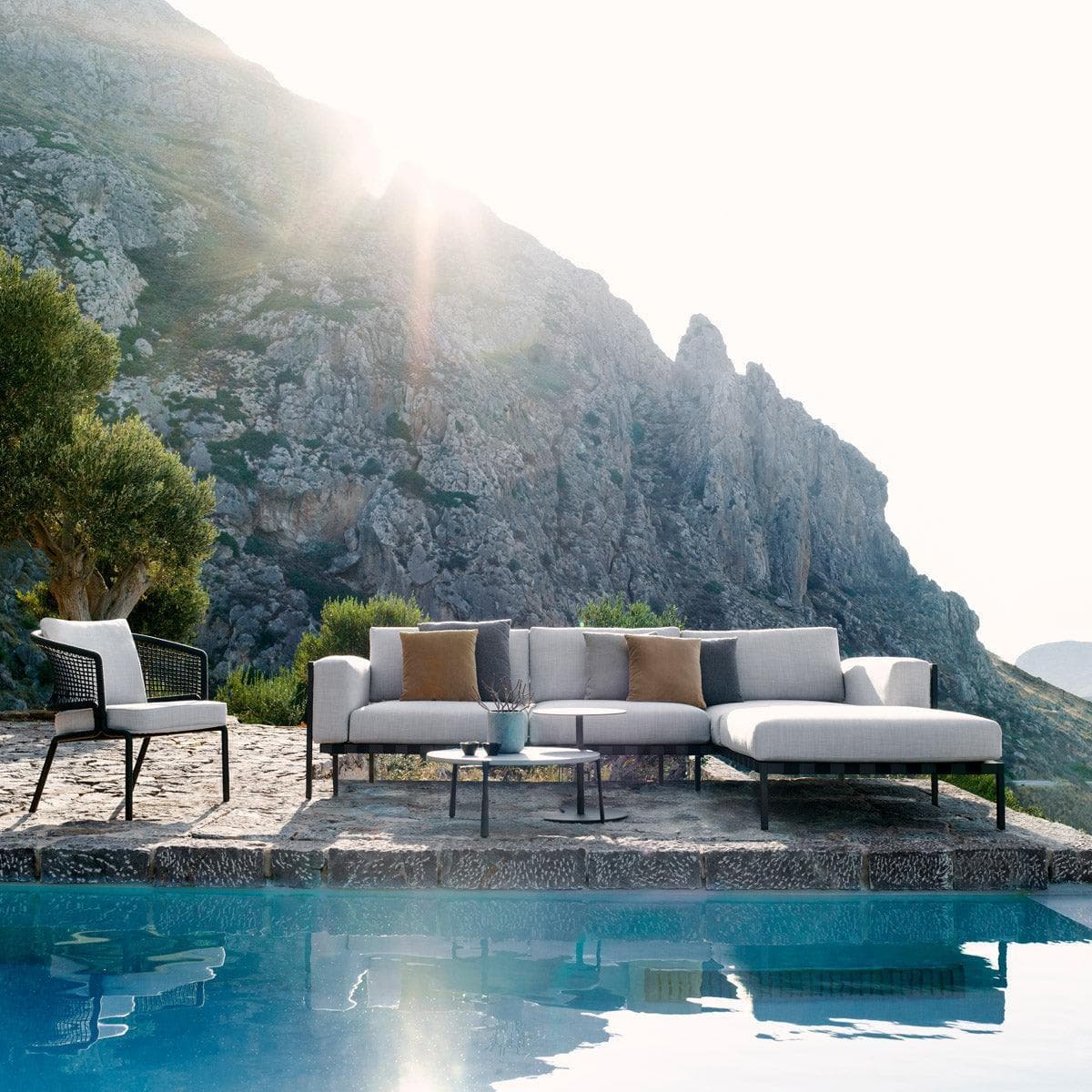 Tribù NATAL ALU Sofa Set 1 - Wengé - Homestorys