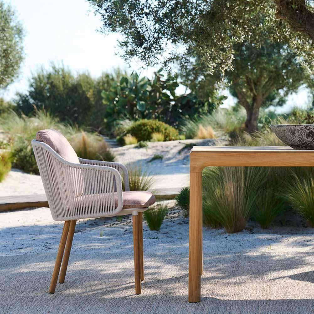 Tribù SENJA armchair incl. cushion - Wengé teak/linen - Homestorys