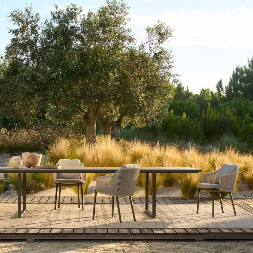 Tribù SENJA armchair incl. cushion - Wengé teak/linen - Homestorys