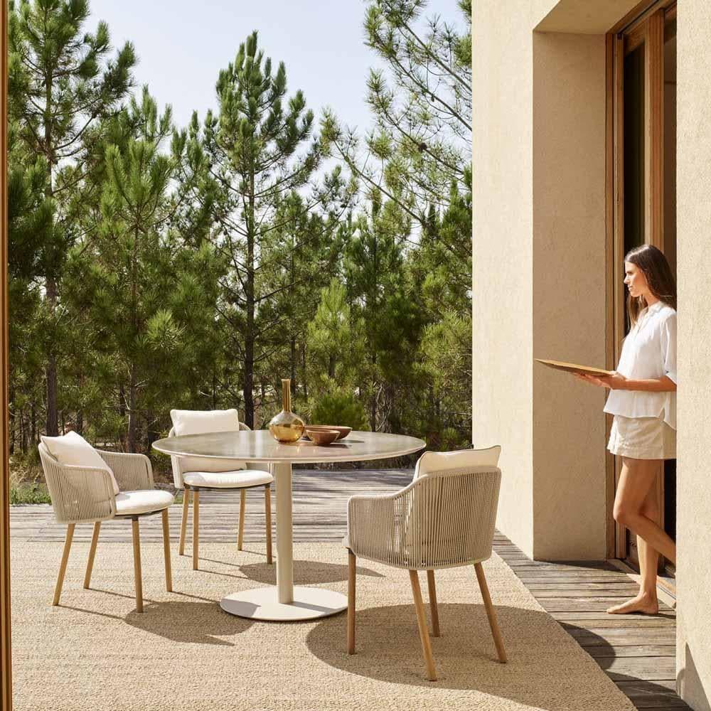 Tribù SENJA armchair incl. cushion - Wengé teak/linen - Homestorys