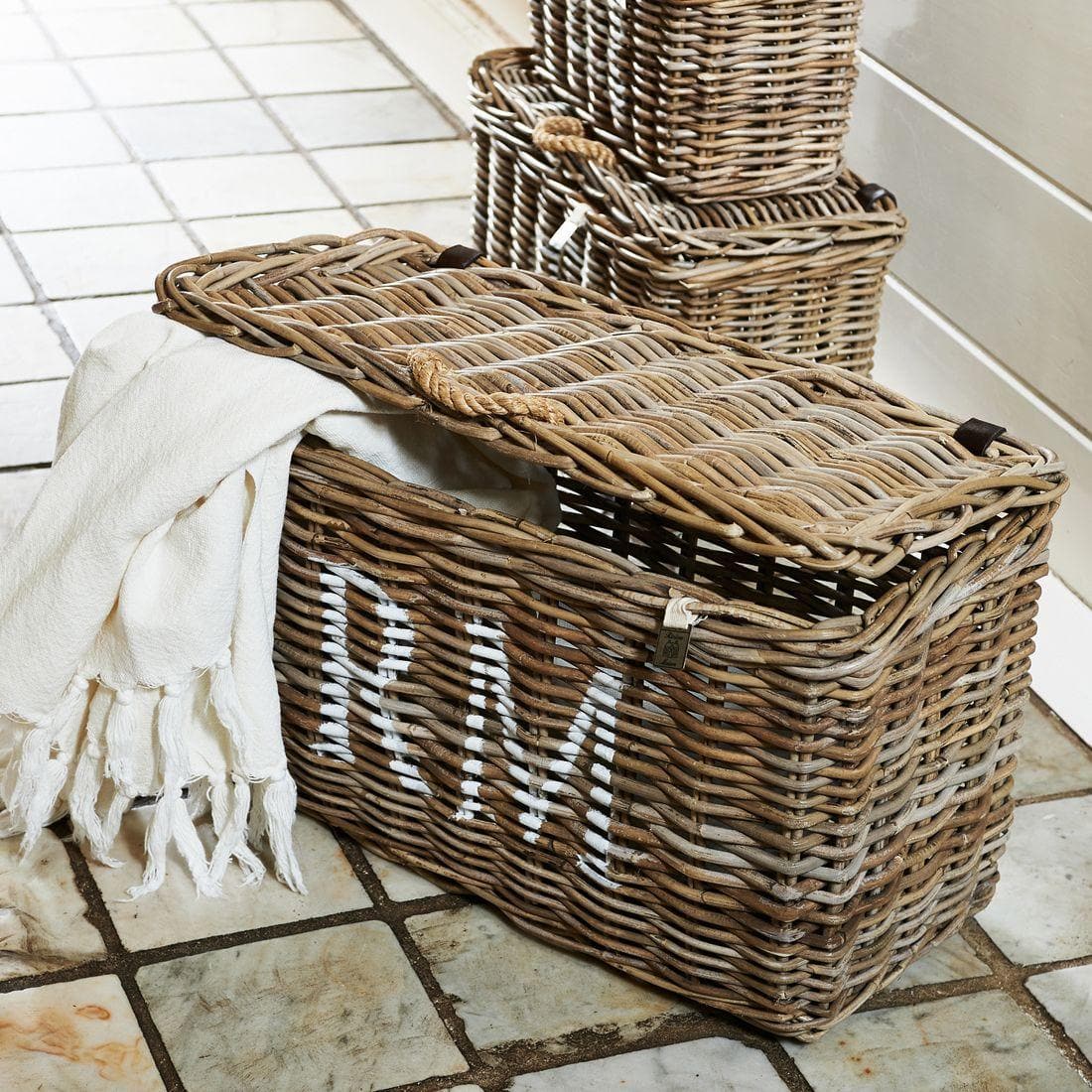 Korb RUSTIC RATTAN CLASSIC 3er set | Rivièra Maison | Homestorys