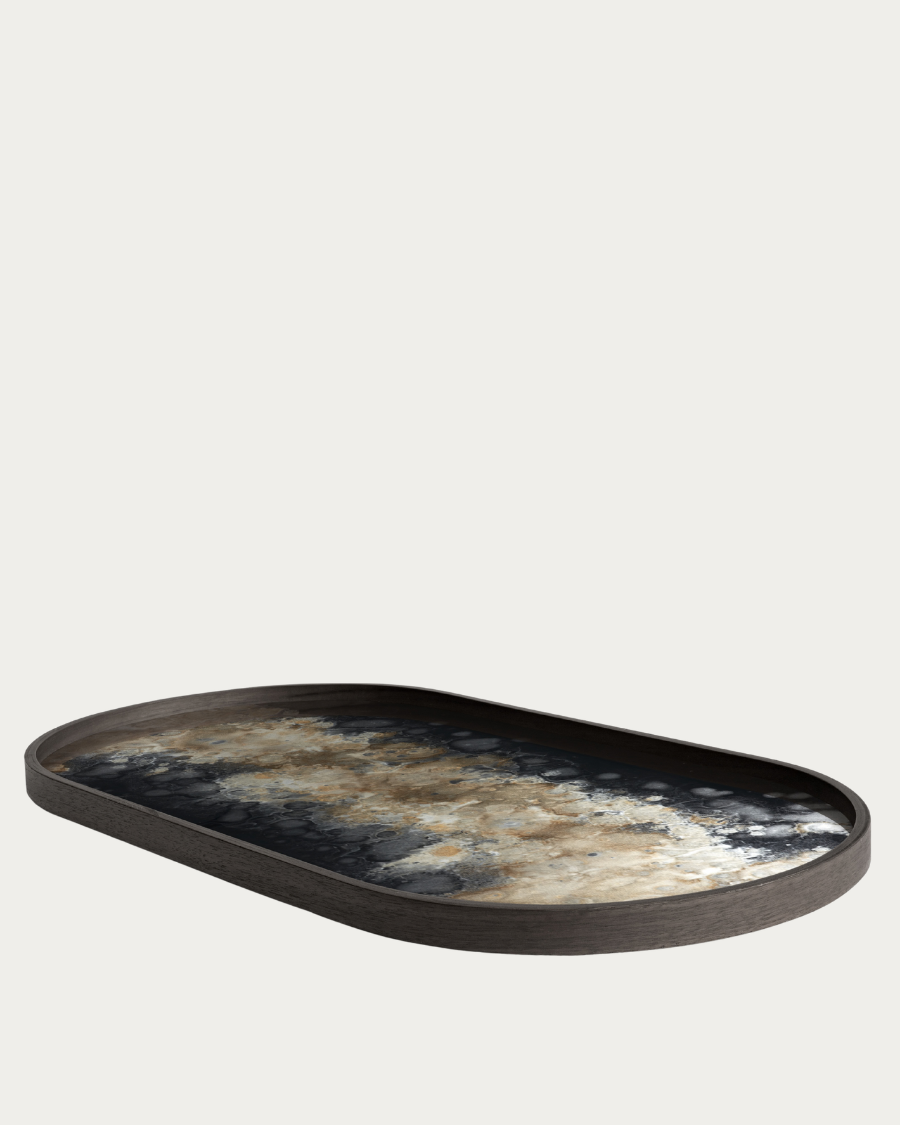 Glass tray CLASSICS Black Organic Oblong - 71x36