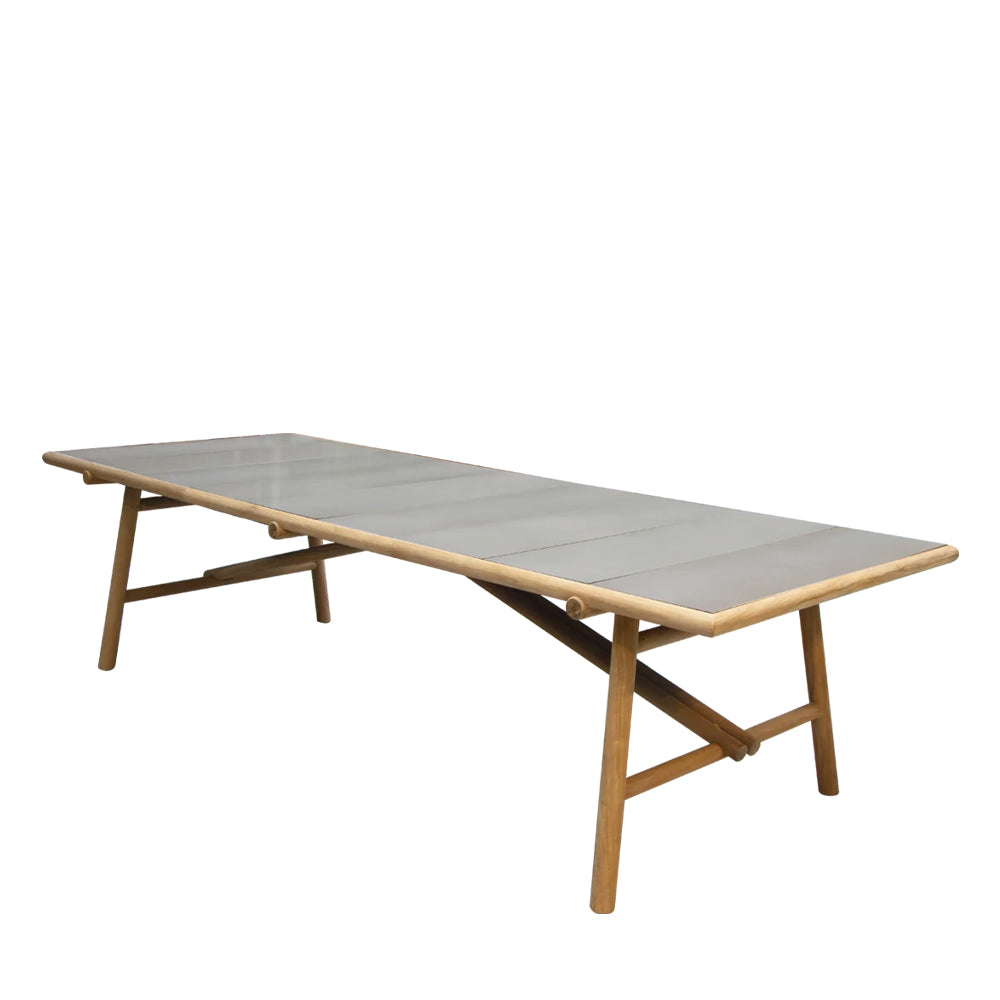 EXPO Cane-Line table, bench and chairs STICKS