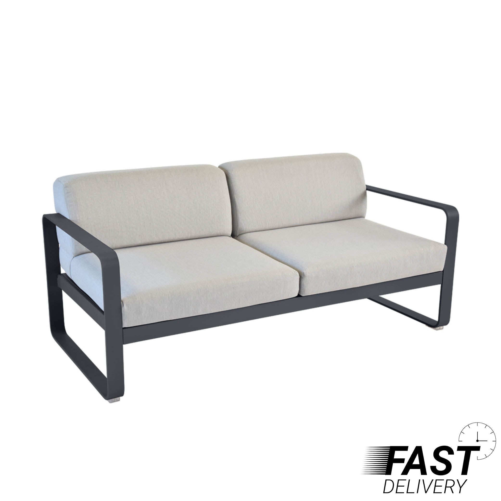 Garden sofa BELLEVIE flannel gray - 2-seater