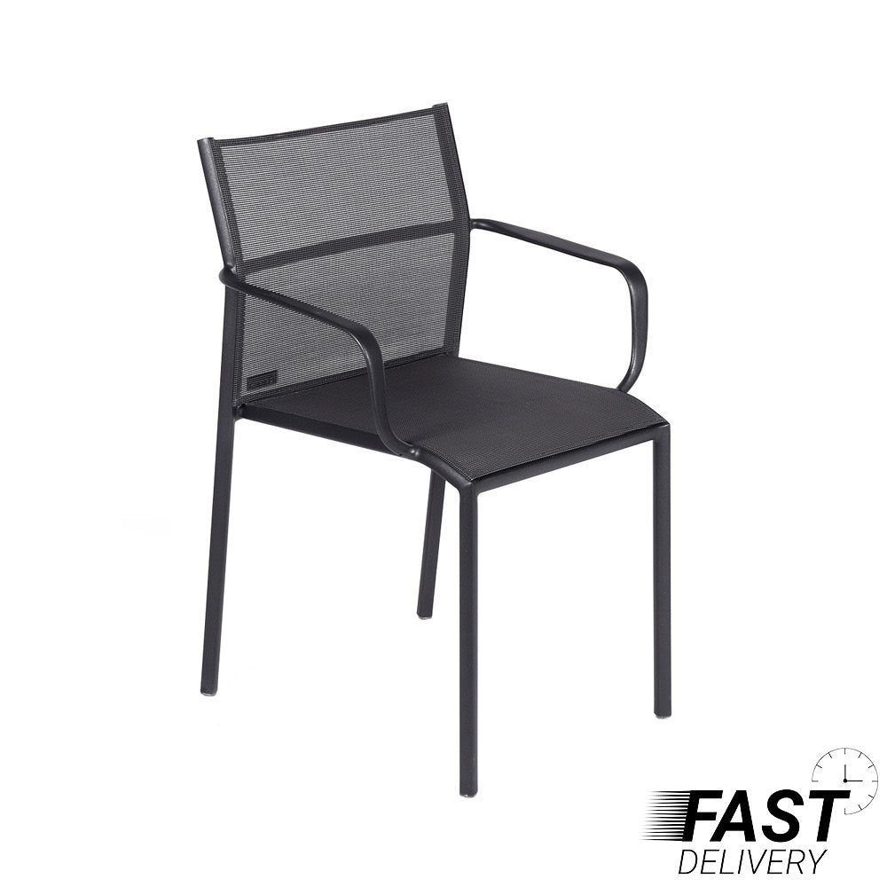 Chaise avec accoudoirs CADIZ anthracite