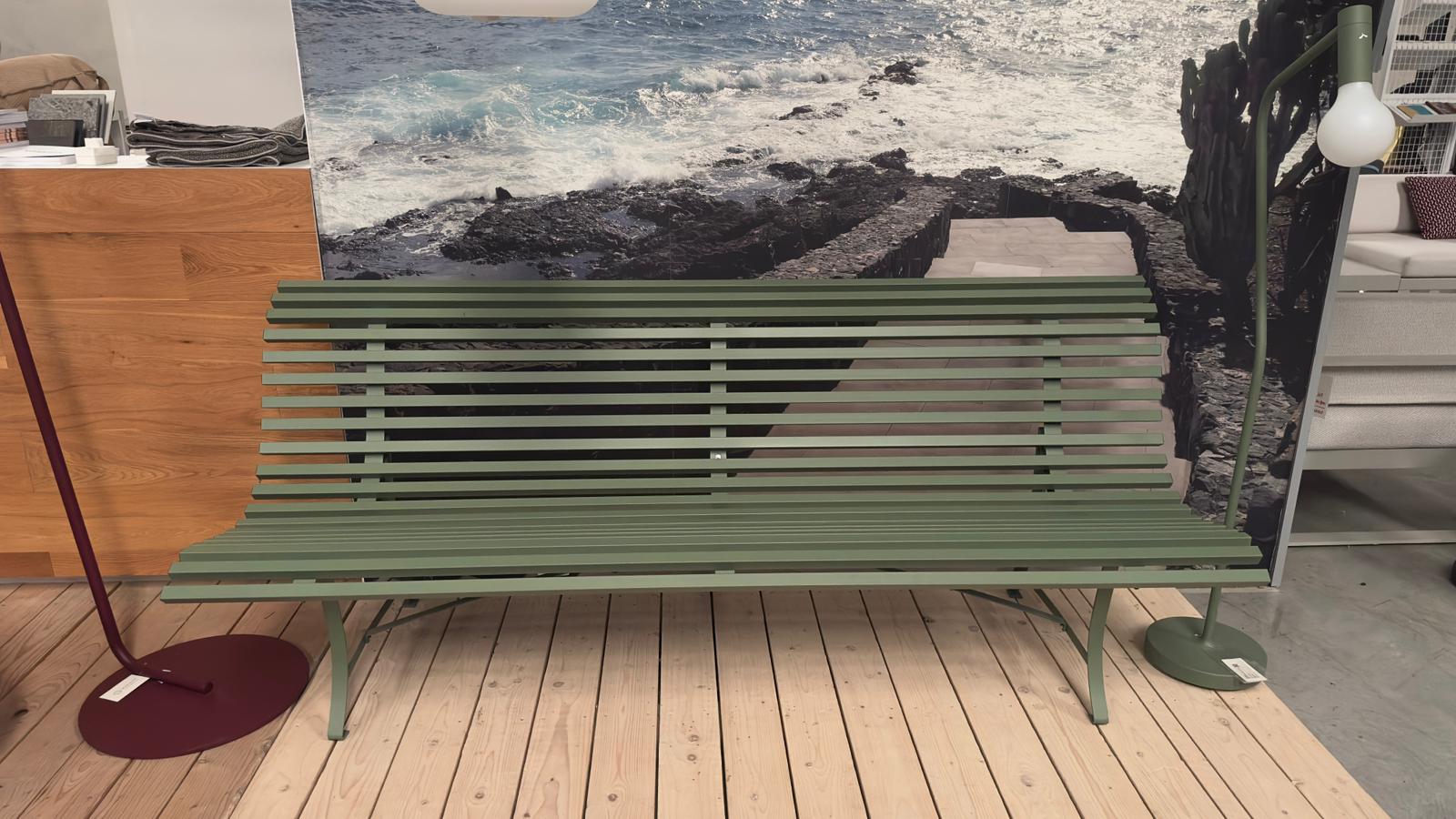 Banc de jardin Fermob LOUISIANE en Cactus, largeur 200 cm