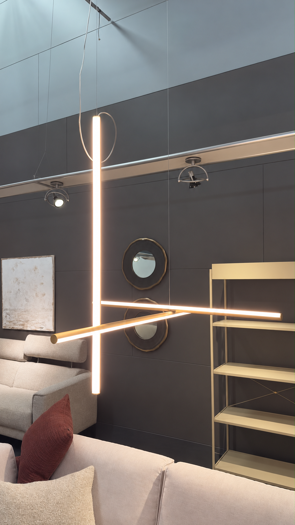 La suspension Flos COORDINATES S1 LED avec diffuseur optique en silicone, vue en détail