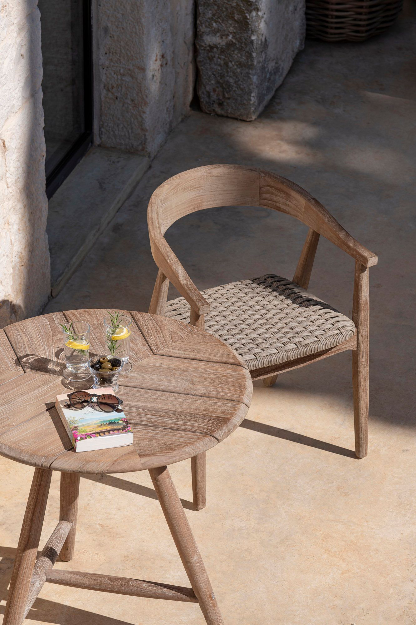 Chaise de jardin avec accoudoirs FAYE Wicker Seat