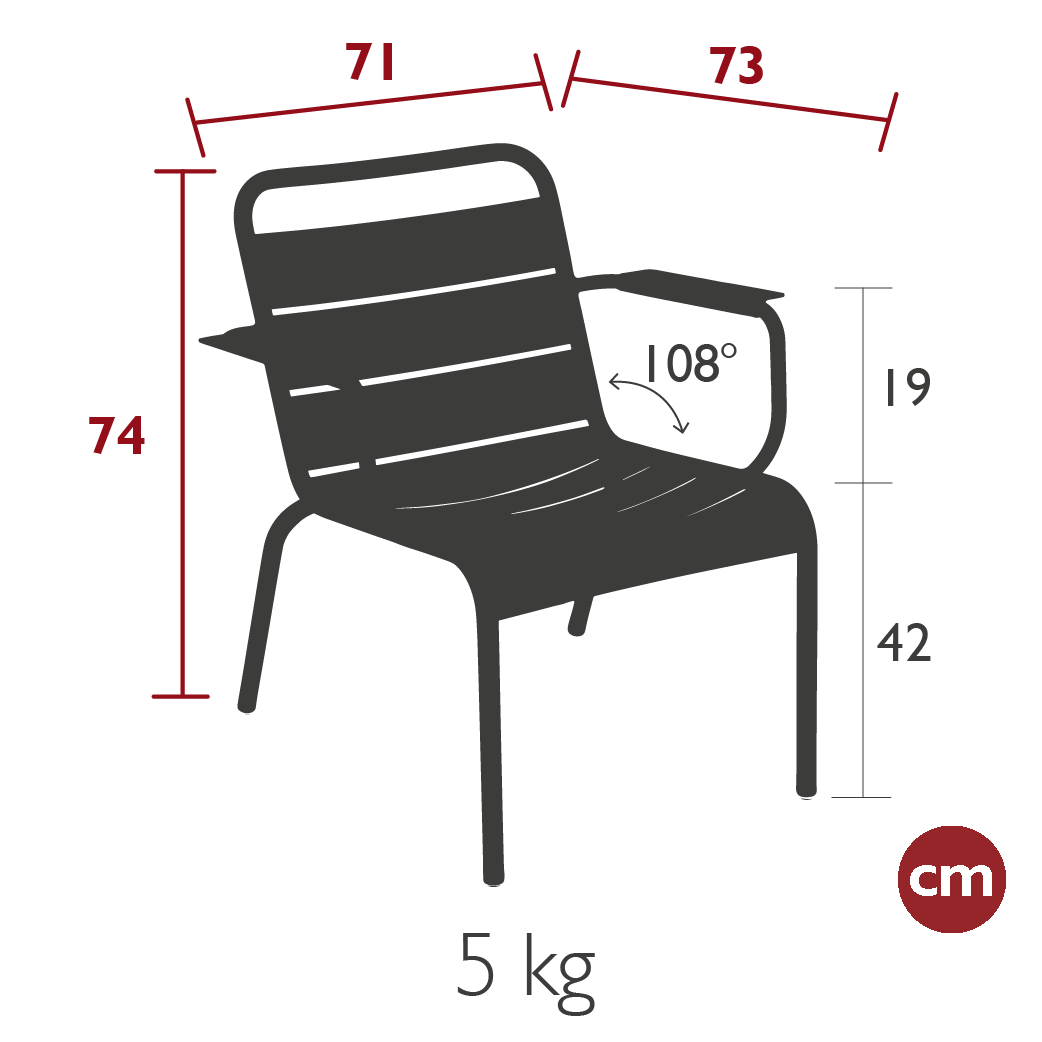  Garden Armchair LUXEMBOURG