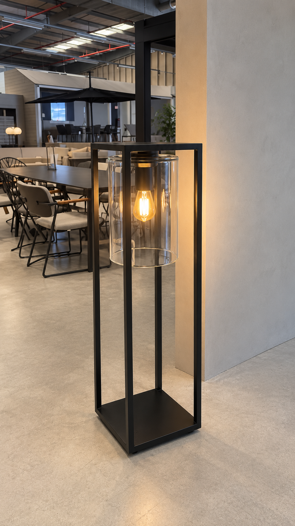 Lampe Outdoor Royal Botania DOME 112 cm en aluminium noir et verre transparent