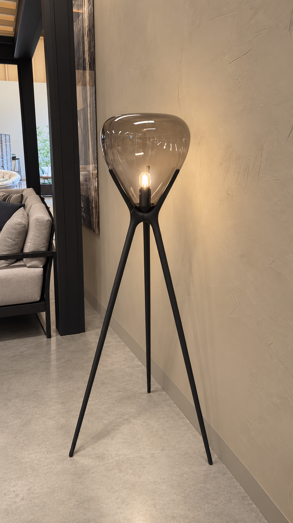 Lampe MEDUZ de Royal Botania en aluminium anthracite avec verre fumé