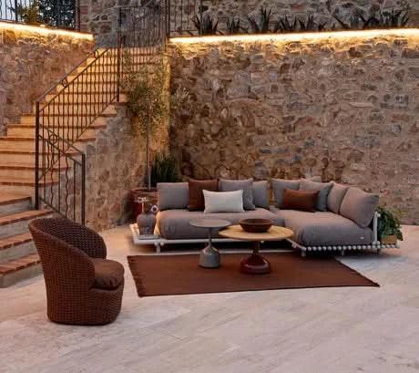 Garden sofa STICKS with platform