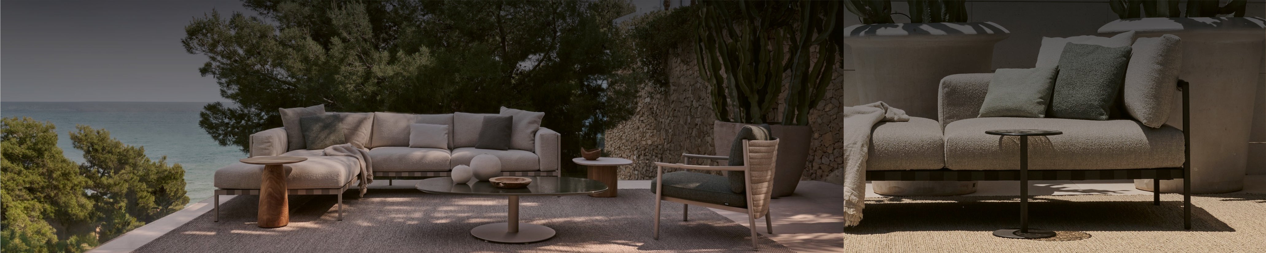 Tribù Natal Alu Gartensofa – elegante Outdoor-Lounge Set aus Aluminium mit Beistelltische. 