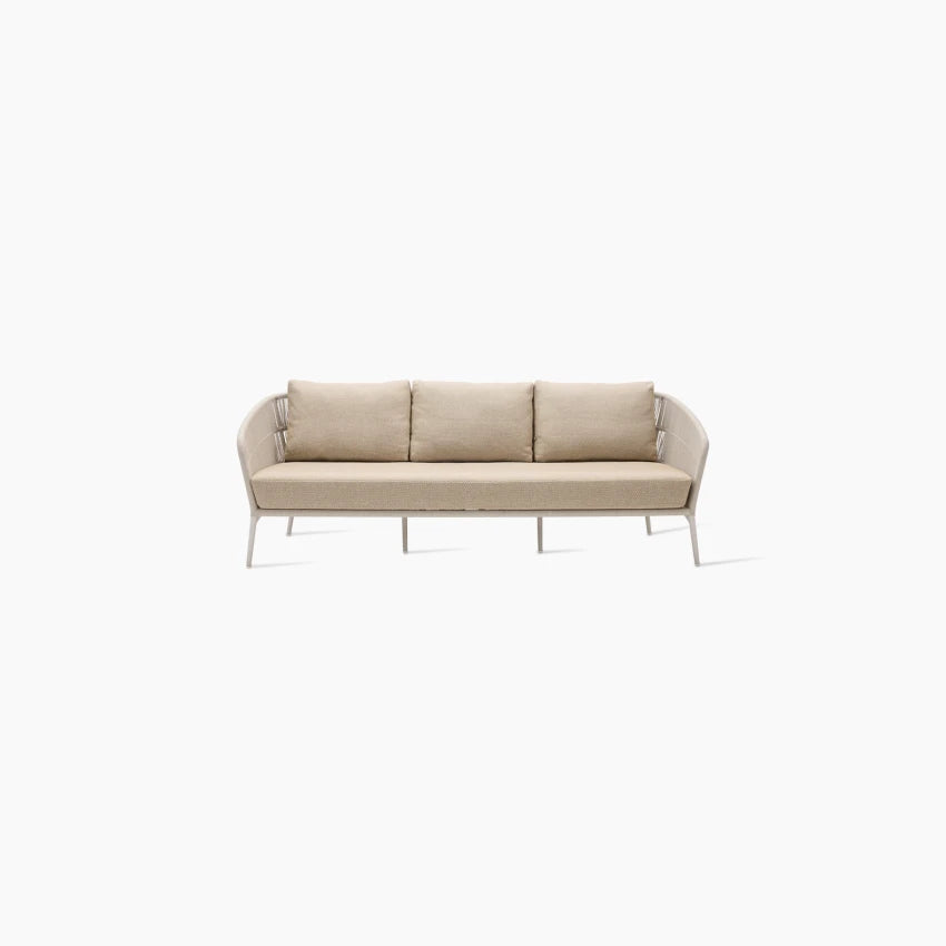 Vincent Sheppard AKARI 3-Seater Garden Sofa in Dune White and Flax