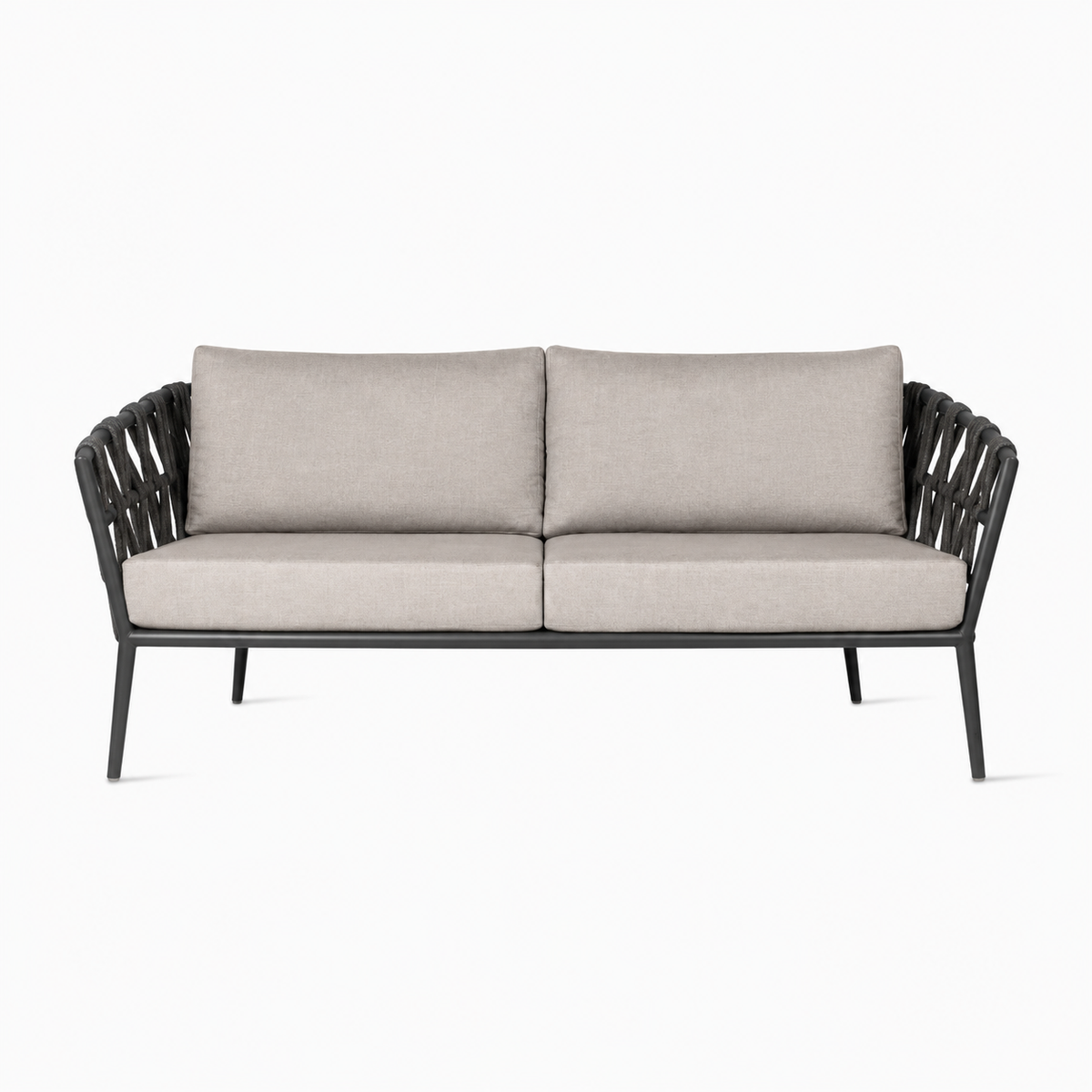 Vincent Sheppard LEO Garden Sofa in Lava with Cushions in Savane Zinc