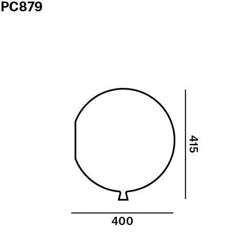 Technische Skizze der MEMORY WALL Leuchte von Brokis mit 400 mm Durchmesser und 415 mm Höhe – große Wandlampe zur markanten Raumgestaltung