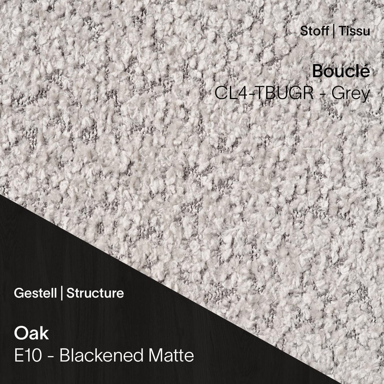 Mobitec CUORI mit Bouclé CL4 Grey und dunklen Eiche Blackened Matte Beinen (E10)