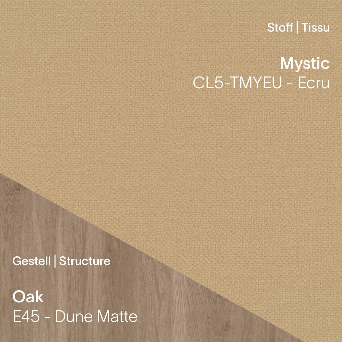 Stuhl CUORI mit Mystic CL5 Ecru Bezug und Eiche Dune Matte Beinen (E45)