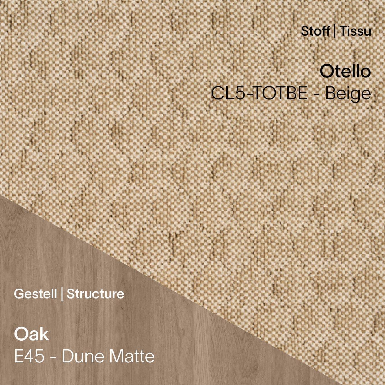 Stuhl CUORI – Otello CL4 Beige kombiniert mit E45 Eiche Dune Matte Holzgestell