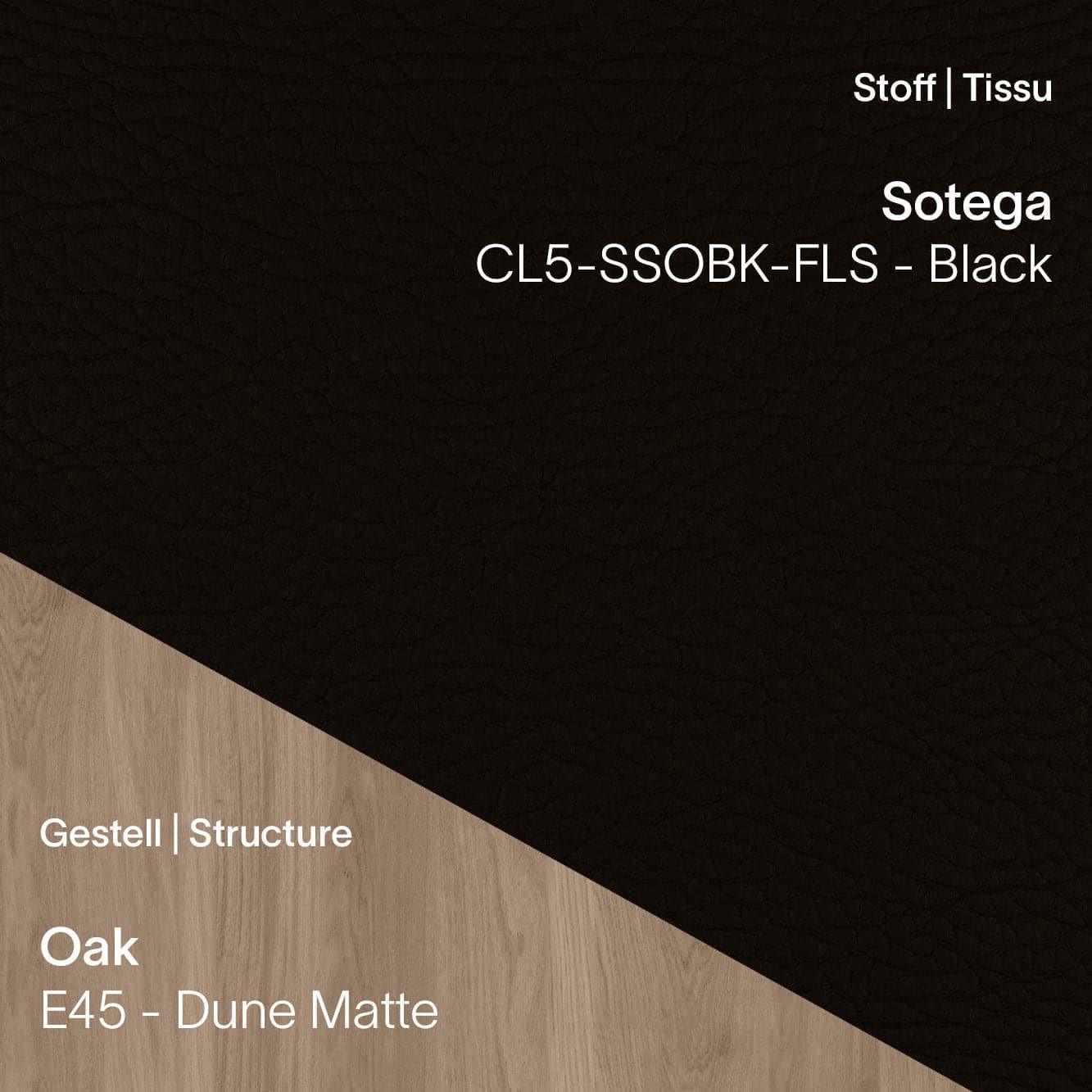 Mobitec CUORI mit Sotega CL5 Black Kunstleder und Eiche Dune Matte Gestell (E45)