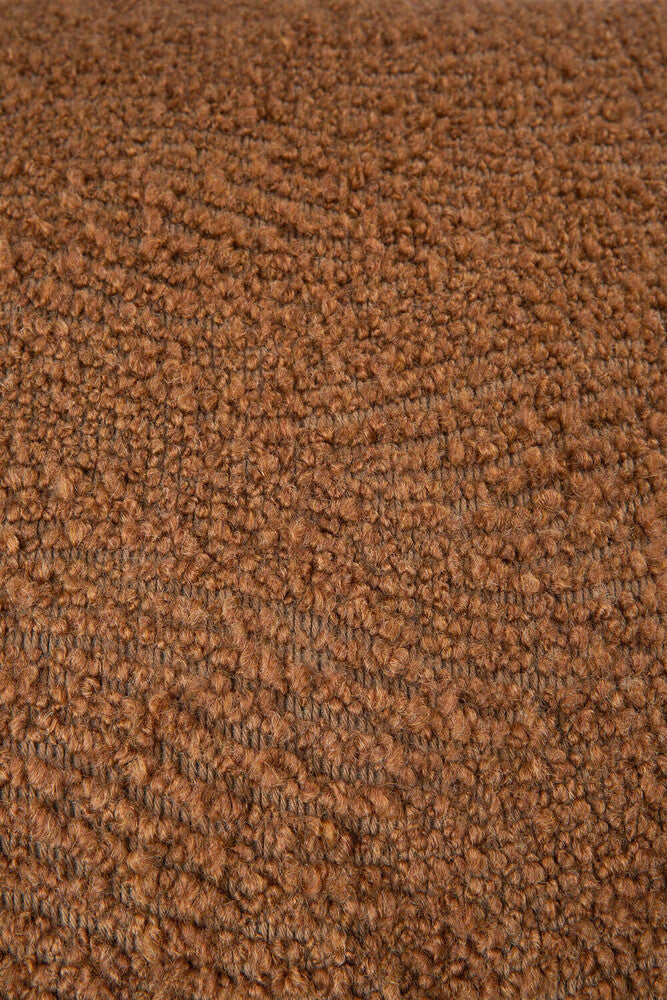 Ethnicraft ORB Ottoman with Cinnamon Fabric Upholstery – Pattern of the soft padding.