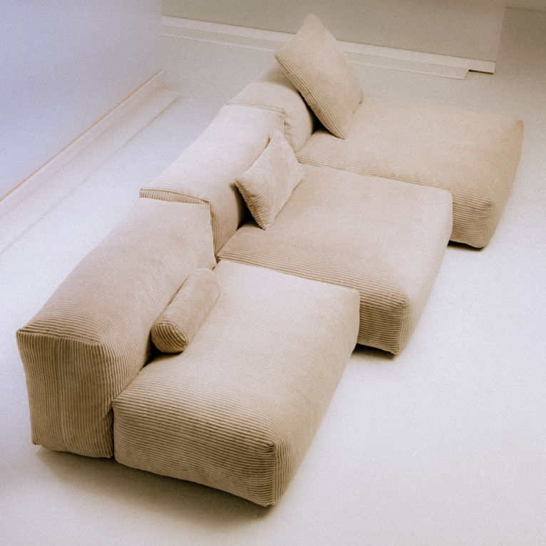 Modular sofa element linen - 84x63