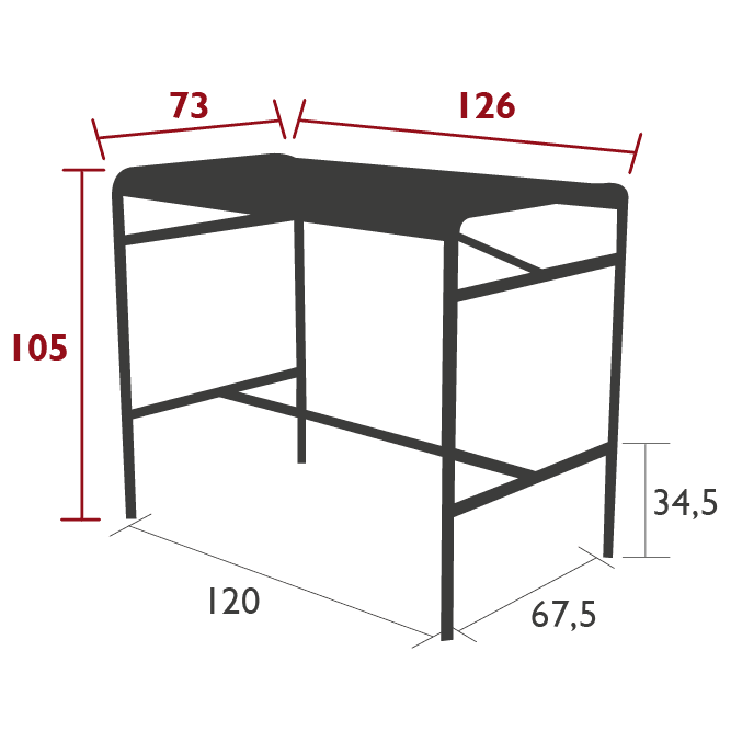 Gartentisch LUXEMBOURG - 126x73 _ Fermob _SKU 414120