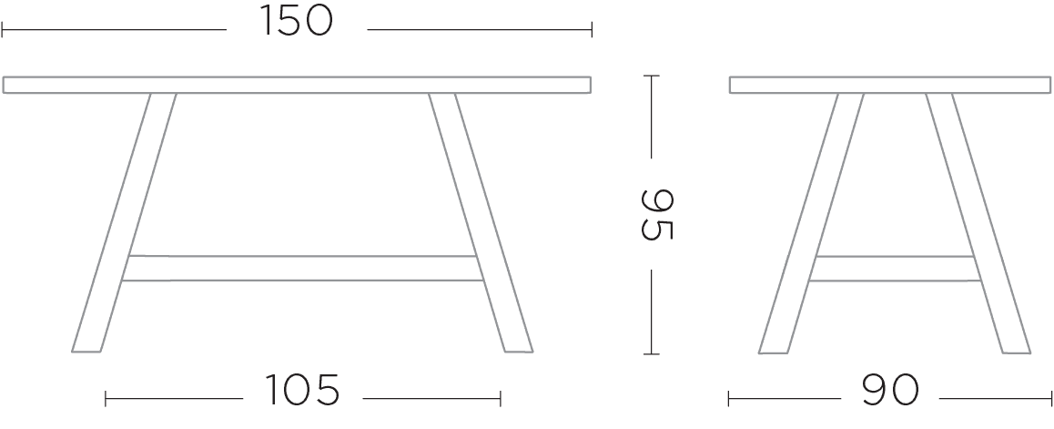 Gommaire - Bartisch MIEKE - Rechteckig - G719-BAR-NAT | Homestorys