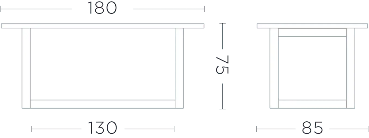 Gommaire - Esstisch DENNIS - G343S-RECT-NAT | Homestorys
