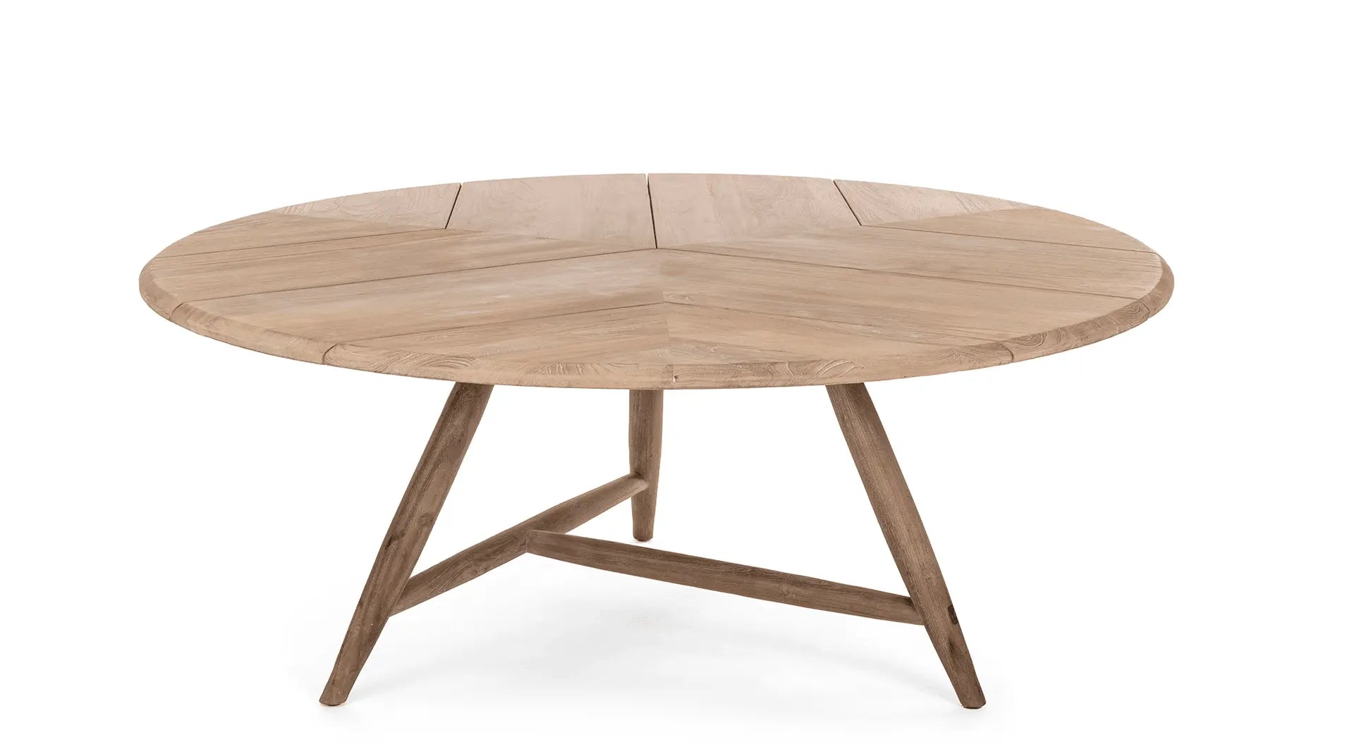 Niedriger Gartentisch FAYE XL von Gommaire – großzügiger Outdoor-Tisch mit natürlicher Teakholzplatte und robustem Aluminiumgestell für stilvolle Low-Dining-Bereiche