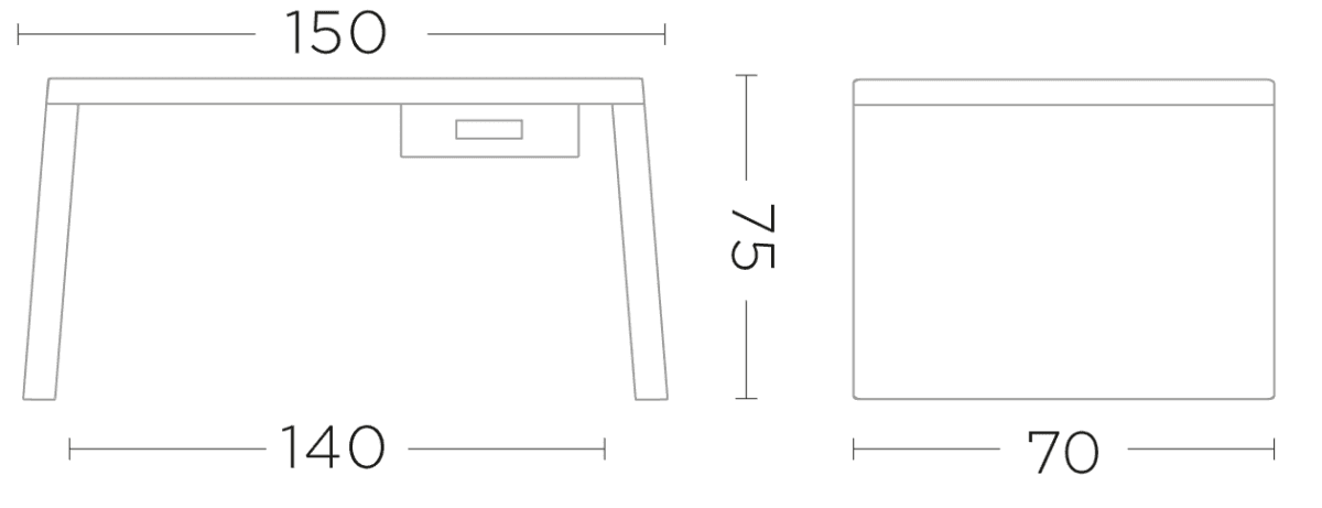 Gommaire - Schreibtisch VINCE - G587-OAK-WOOD | Homestorys